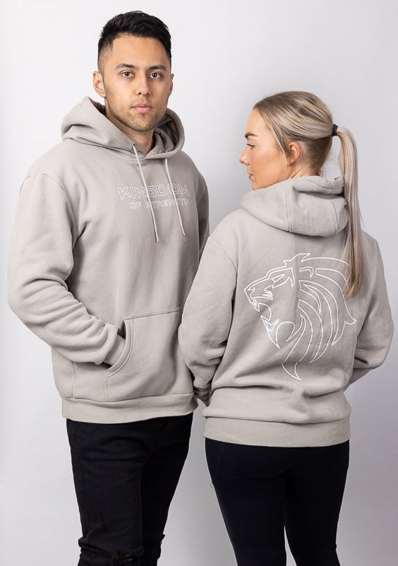 OUTLINE HOODIE JUMPER GREY COFFEE UNISEX