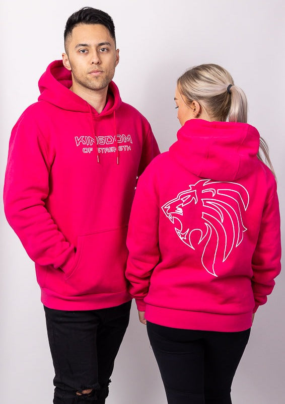 OUTLINE HOODIE JUMPER MAGENTA UNISEX
