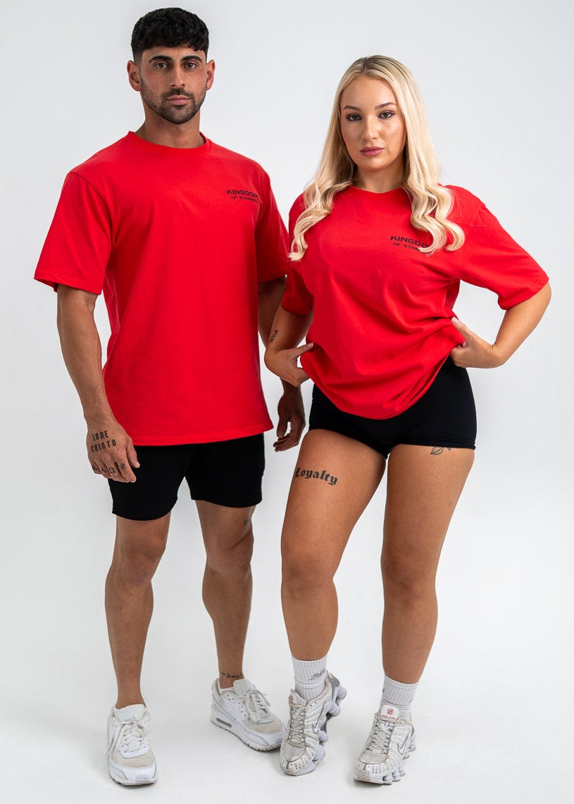 ROYAL OVERSIZED TEE - RED - UNISEX