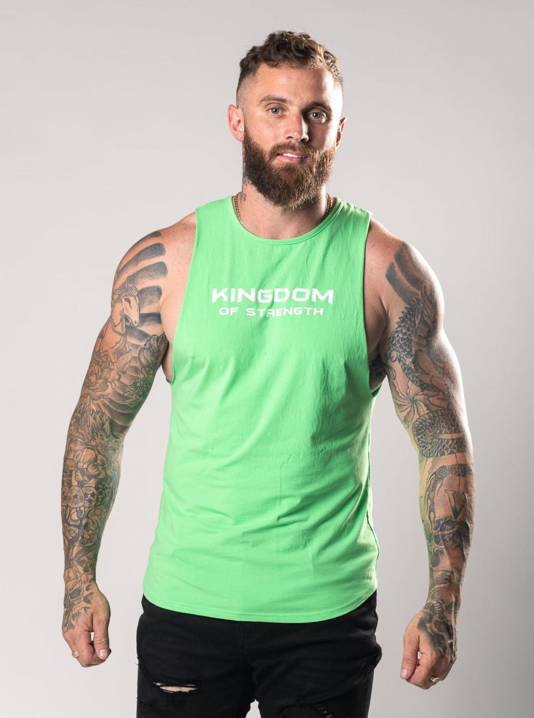 KINGDOM CUT OFF V2 - LIME GREEN